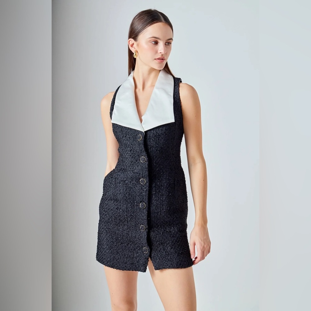 Endless Rose Sleveless Tweed Dress NWT Size M